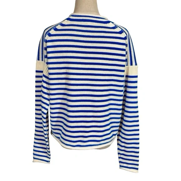 Alex Mill Mariner Roll Neck Sweater in Ultramarine and Ivory - Picture 10 of 15